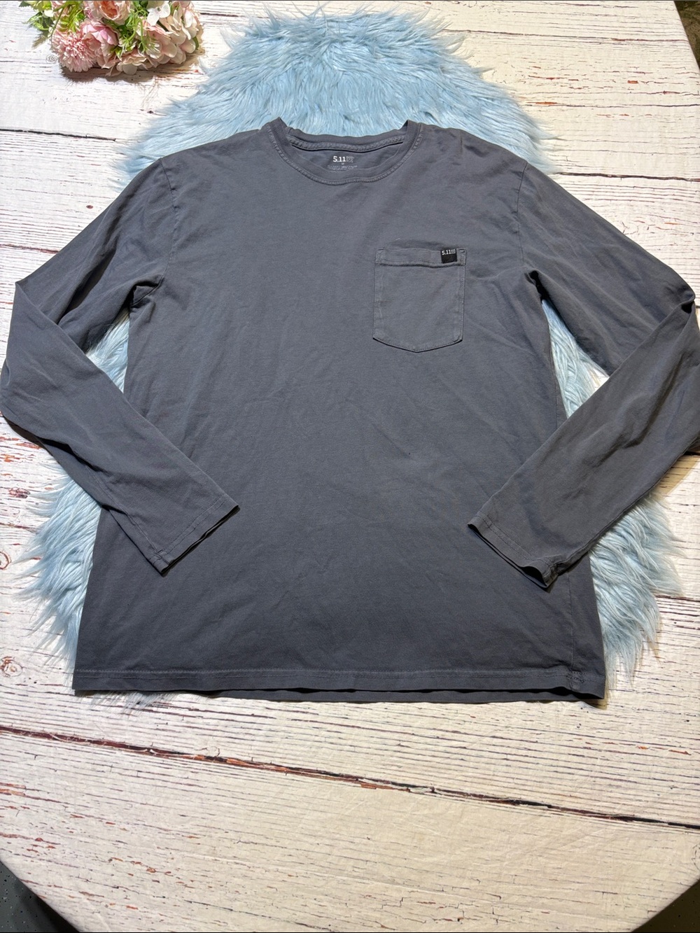 5.11 Tactical Grey Long Sleeve Pocket Tee sz M
